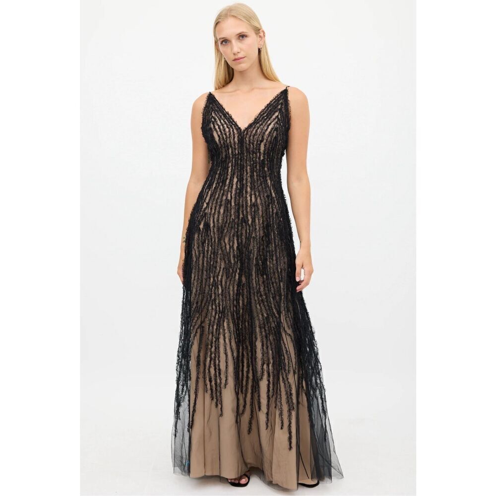 Jason Wu Collection Sheer Mesh Gown in Biege & Black NWT Size 10